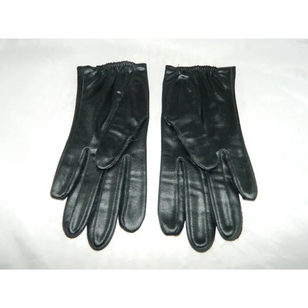 VTG FOWNES 100% Silk Lined Black Tailored Gloves Size 6